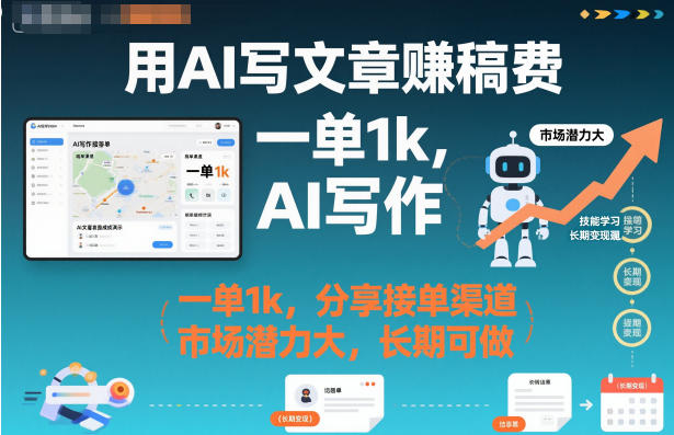 用AI写文章賺稿费，一单1k，公众号【大创学社】
